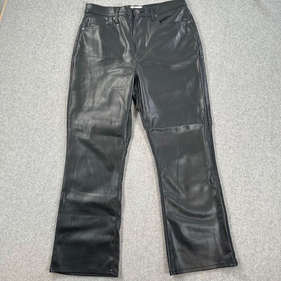 Pistola Vegan Leather High Rise Bootcut Pants Women's 30 Black - Picture 1 of 10